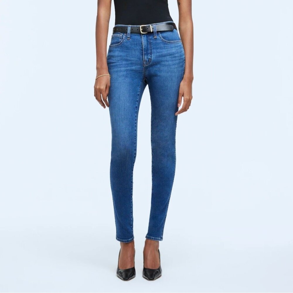 Madewell Size 23 Blue Medium Wash Denim High Rise Roadtripper Skinny Ankle Jeans
